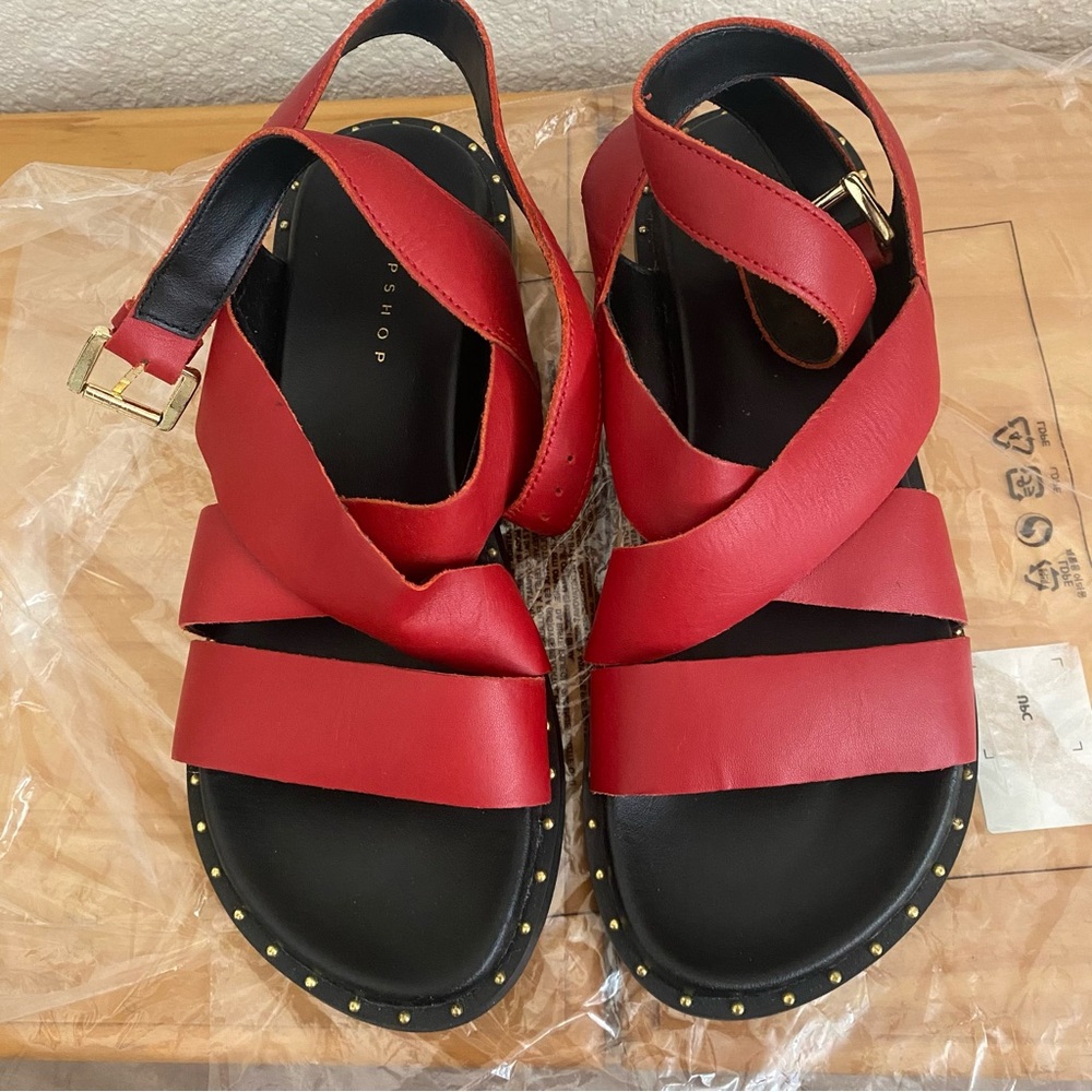 TOPSHOP Hampton leather strap sandals